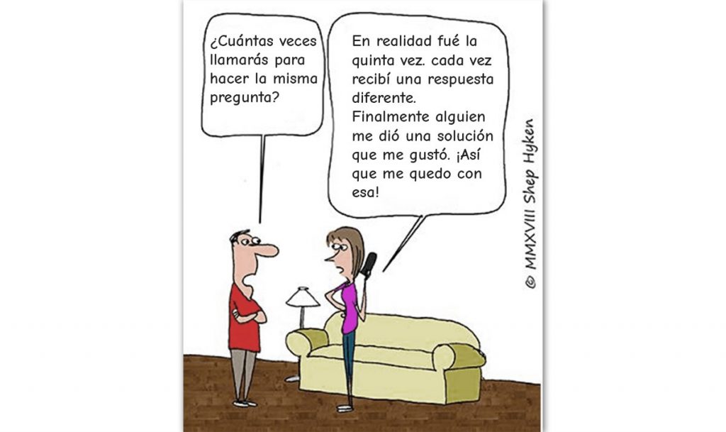 Respuestas incoherentes al cliente