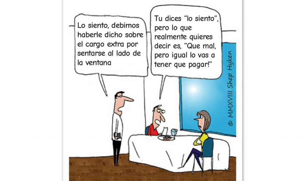 Decir "Lo siento" al cliente